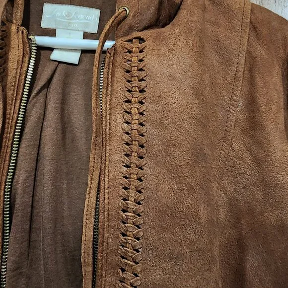 Lucky Legend Brand Brown Suede Vintage Jacket | Large - Picture 4 of 7